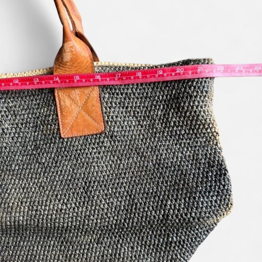 Helen Kaminski Natural Woven Tote with Brown Handles - Picture 7 of 9